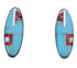 Genuine Sterling Silver Multicolor Inlay Jewelry Post Earrings BW68937